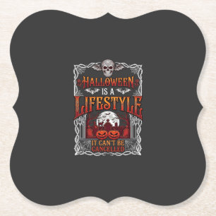 Halloween Lifestyle Bat Skull Graveyard Pumpkins F Paper Coaster