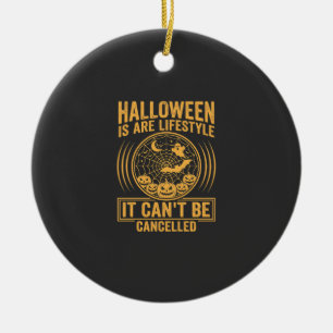Halloween Lifestyle Bat Spider Web Design_1 Ceramic Ornament