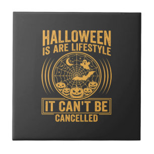 Halloween Lifestyle Bat Spider Web Design_1 Ceramic Tile