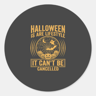 Halloween Lifestyle Bat Spider Web Design_1 Classic Round Sticker