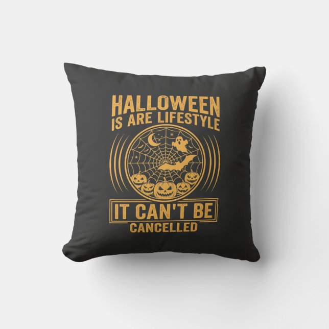 Halloween Lifestyle Bat Spider Web Design_1 Cushion (Front)