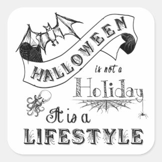 Halloween Lifestyle Chalk Art Square Sticker