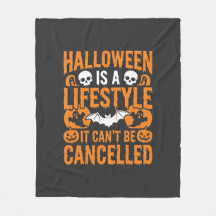 Halloween Lifestyle Spooky Bat Pumpkin Design Fleece Blanket