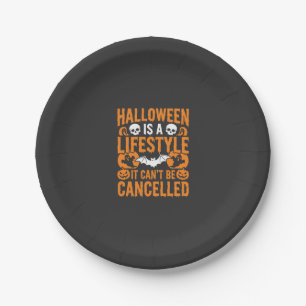 Halloween Lifestyle Spooky Bat Pumpkin Design Paper Plate