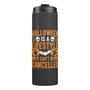 Halloween Lifestyle Spooky Bat Pumpkin Design Thermal Tumbler