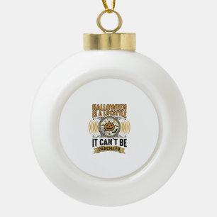 Halloween Lifestyle Vintage Pumpkin Typography Des Ceramic Ball Christmas Ornament