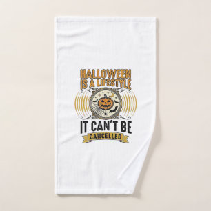 Halloween Lifestyle Vintage Pumpkin Typography Des Hand Towel