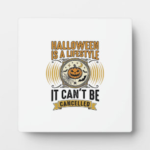 Halloween Lifestyle Vintage Pumpkin Typography Des Plaque