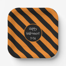 Halloween Lines Paper Plates
