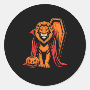 Halloween Lion Coffin Lions  Classic Round Sticker