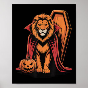Halloween Lion Coffin Lions Poster