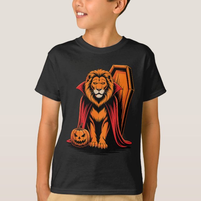 Halloween Lion Coffin Lions  T-Shirt (Front)