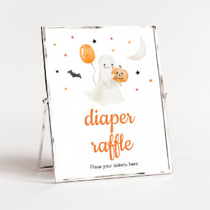 Halloween Little Boo Baby Shower Diaper Raffle Poster
