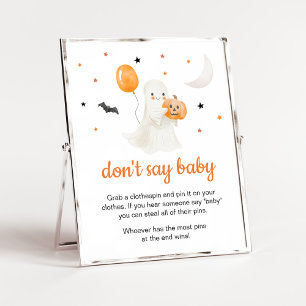 Halloween Little Boo Baby Shower Don't Say Baby Poster