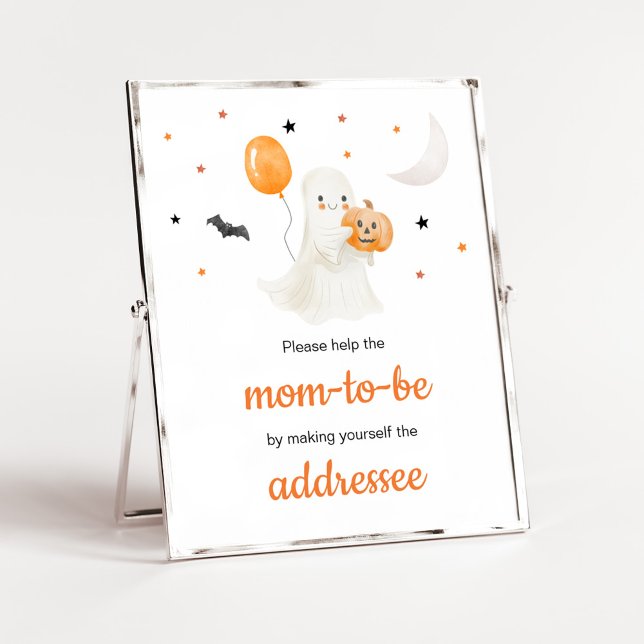 Halloween Little Boo Baby Shower Envelope Station Poster (A Little Boo Baby Shower Envelope Station Sign)