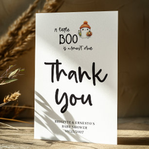 Halloween Little Boo Baby Shower Flat  Thank You Card