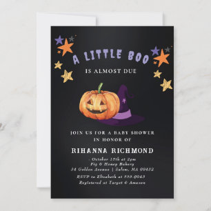 Halloween Little Boo Baby Shower Invitation