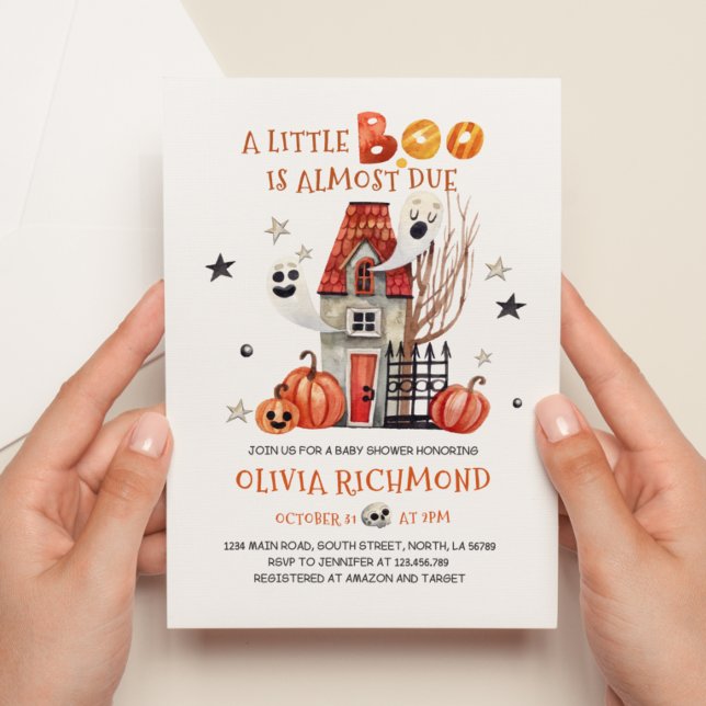Halloween Little Boo Baby Shower Invitation (Creator Uploaded)