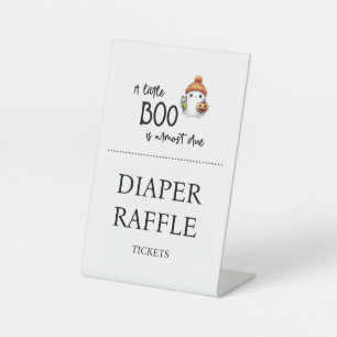 Halloween Little Boo Diaper Raffle Baby Shower Pedestal Sign