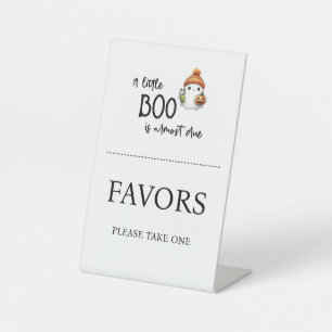 Halloween Little Boo Favours Baby Shower  Pedestal Sign