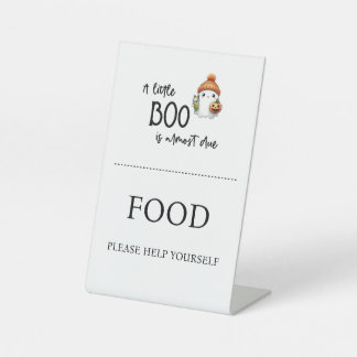 Halloween Little Boo Food Baby Shower  Pedestal Sign
