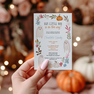 Halloween little boo Ghosts boy baby shower Invitation