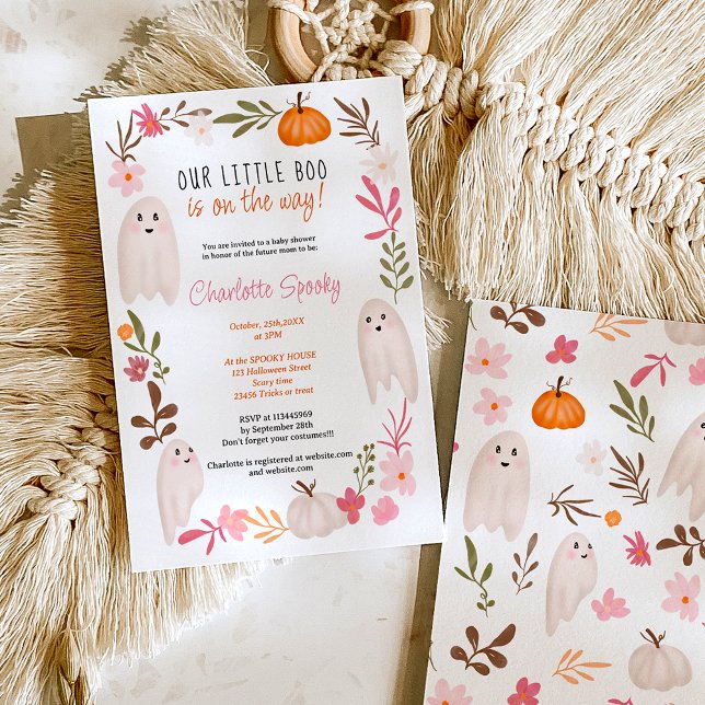 Halloween little boo Ghosts Cute baby shower Invitation (Halloween little boo Ghosts Cute baby shower Invitation)