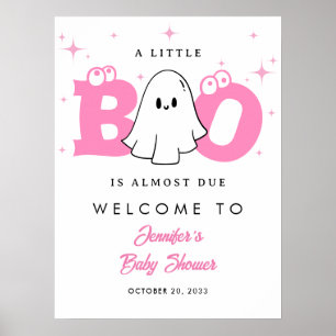 Halloween Little Boo Girl Baby Shower Welcome Poster