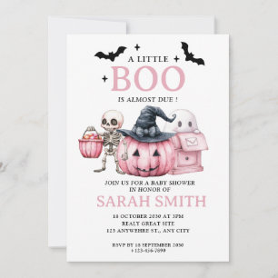 Halloween Little Boo is Almost Due Baby Shower Invitation