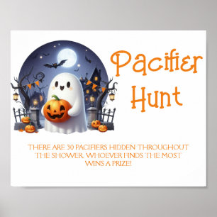 Halloween Little Boo Pacifier Hunt Shower Game Poster