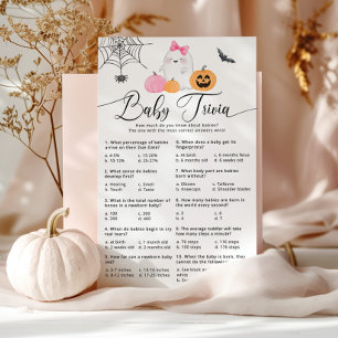Halloween Little Boo pink baby trivia game