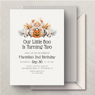 Halloween Little Boo Second 2nd Birthday Invitation