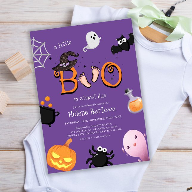 Halloween Little Boo Spooky Baby Shower Invitation (Halloween Little Boo Spooky Baby Shower Invitation)