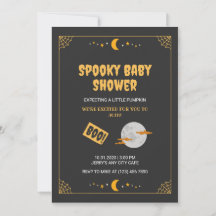 Halloween Little Boo Spooky Black Baby Shower