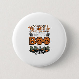 Halloween Little Boo Yah Cute Spooky Vector Design 6 Cm Round Badge