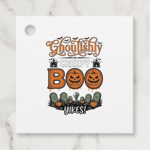 Halloween Little Boo Yah Cute Spooky Vector Design Favour Tags
