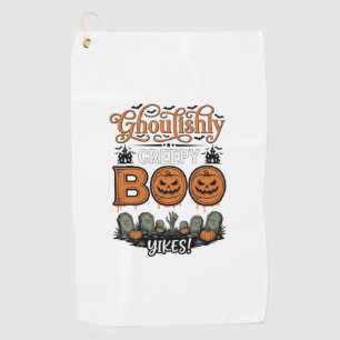 Halloween Little Boo Yah Cute Spooky Vector Design Golf Towel