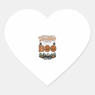 Halloween Little Boo Yah Cute Spooky Vector Design Heart Sticker
