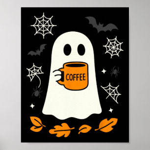 Halloween Little Ghost Ice Coffee Tee Poster