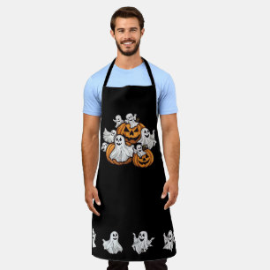 Halloween: little ghosts with pumpkins. apron