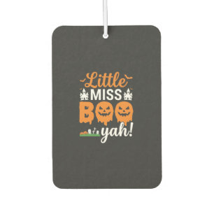 Halloween Little Miss Boo Yah Pumpkin Design_1 Car Air Freshener