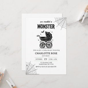Halloween Little Monster Baby Shower Invitation