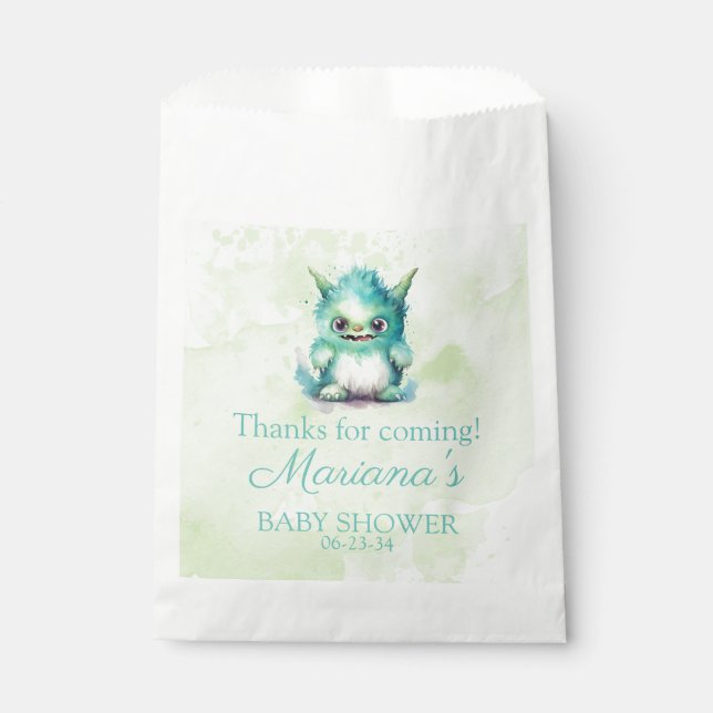 Halloween Little Monster Boy Baby Shower Favour Bag (Front)