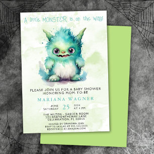 Halloween Little Monster Boy Baby Shower Invitation