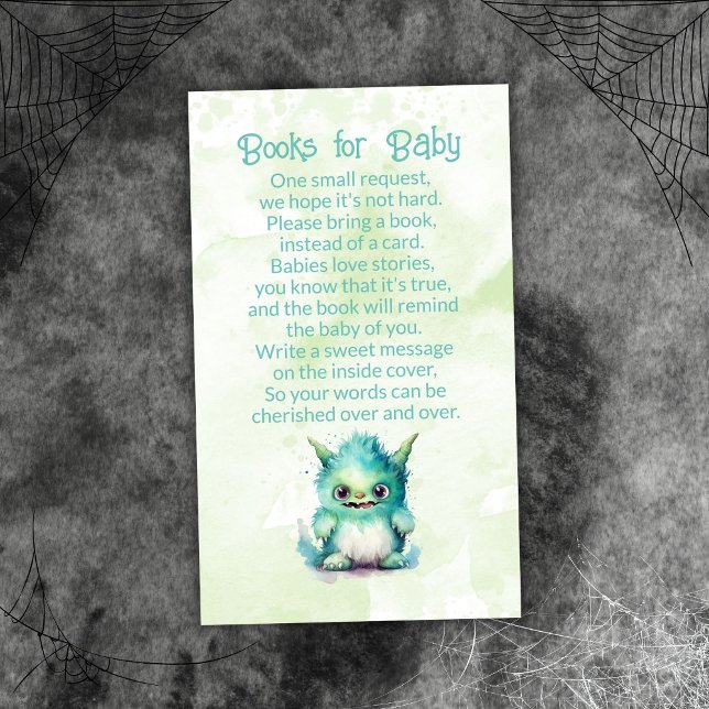 Halloween Little Monster Boy Books for Baby Enclosure Card (Creator Uploaded)
