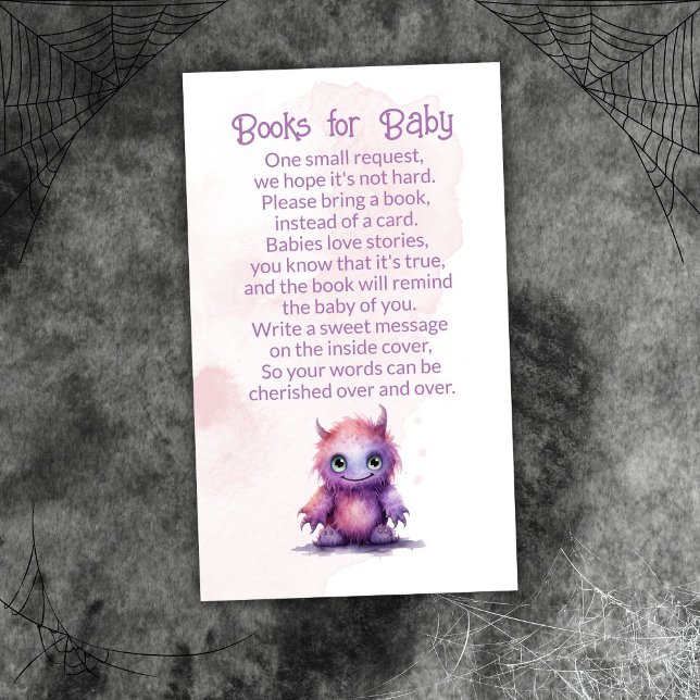 Halloween Little Monster Girl Books for Baby Enclosure Card (Creator Uploaded)