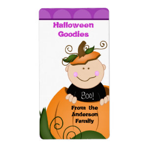 Halloween Little Pumpkin Baby Baking Label