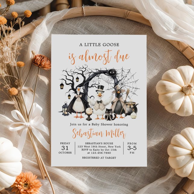 Halloween Little Silly Goose Baby Shower Invitation (Creator Uploaded)
