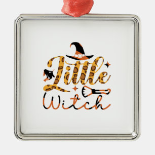 Halloween Little Witch Birthday Metal Ornament