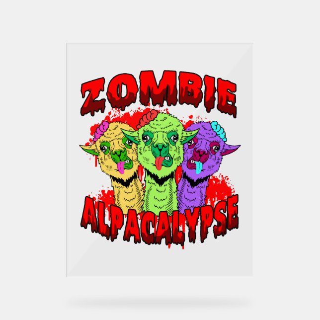 Halloween Llama Alpaca Funny Lama Glama Cool Gift Acrylic Sign (Front)